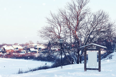 advertising space point street winterの写真素材