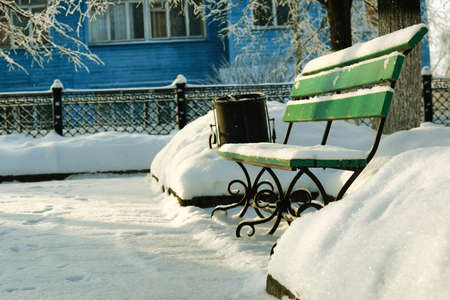 urban landscape on a sunny winter day, walkways and streetsの写真素材