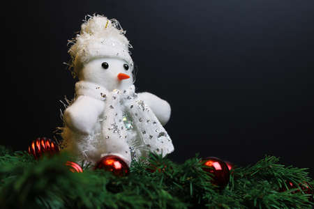 Multicolored Christmas ornaments made by dressing the Christmas tree for the new yearの写真素材