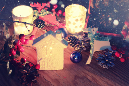 preparation for the joyous celebration of New Year decorations wishesの写真素材