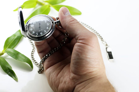 retro vintage pocket watches round shape on white background