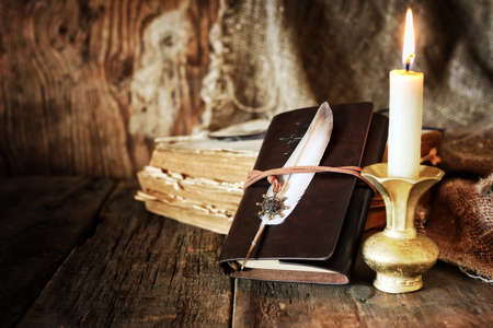 various vintage elements on old worn backgrounds different conceptsの写真素材