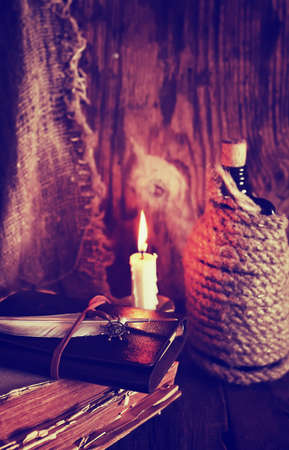 various vintage elements on old worn backgrounds different conceptsの写真素材