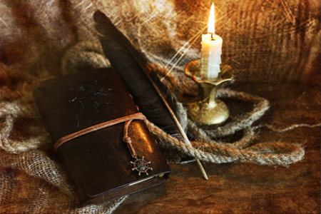 various vintage elements on old worn backgrounds different concepts