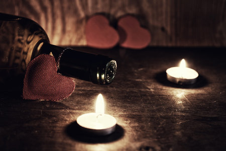 decoration with a symbol of warmth and love of a small paper heartの写真素材