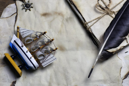 retro vintage elements as a concept is well forgotten old adventure