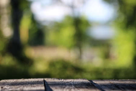 background table wooden outdoor bokehの写真素材
