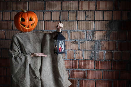 preparation of various decorations and attributes for the celebration of the international holiday of Halloweenの写真素材