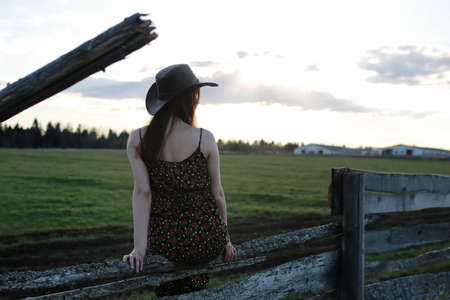 handsome and attractive person in the summer in the landscape nature and parksの写真素材