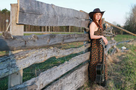 handsome and attractive person in the summer in the landscape nature and parksの写真素材