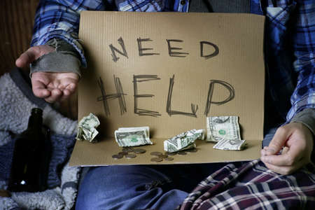 hand men aged hold the object help conceptの写真素材