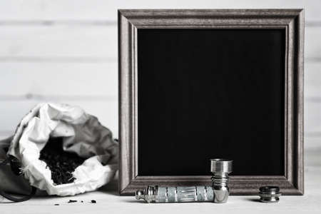 marijuana pipe on wooden backgroundの写真素材