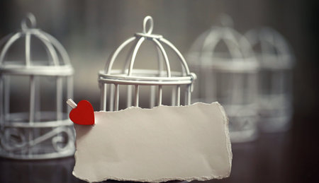 old white sheet of paper love notes and heart shape