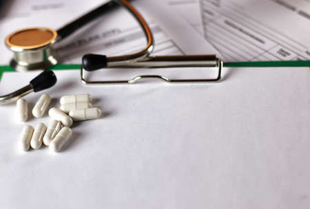 prescription recipe cardiologist stethoscopeの写真素材