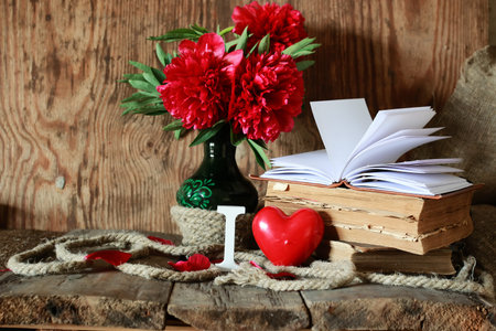 old book and word loveの写真素材