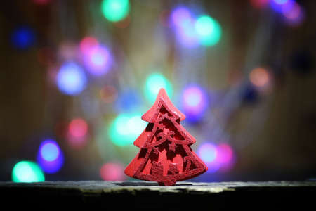 new year composition Christmas tree decorationsの写真素材