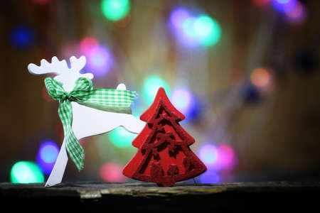 new year composition Christmas tree decorationsの写真素材