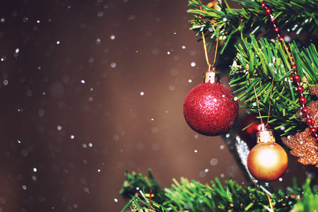 new year tree ballの写真素材