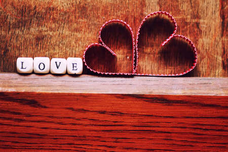 background wood heart shape loveの写真素材