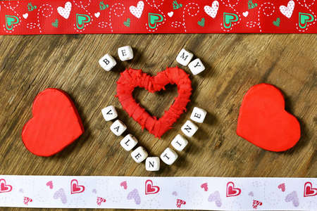 wood background with heart shapeの写真素材