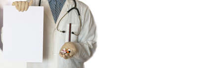 drugs in doctor handの写真素材