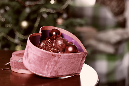 toned christmas decor object ballの写真素材
