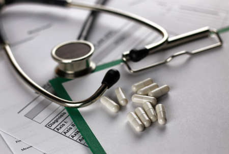 prescription recipe cardiologist stethoscopeの写真素材