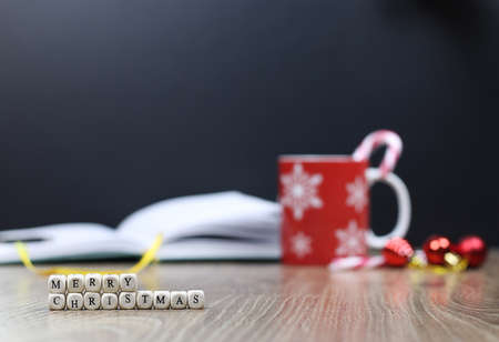 christmas letter man smileの写真素材