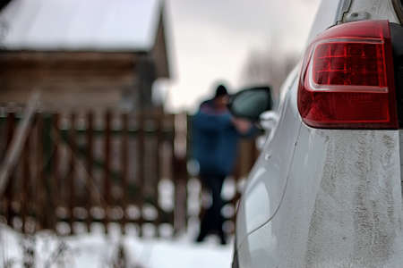 car village snowの写真素材