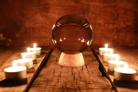 candle divination tarot cardsの写真素材