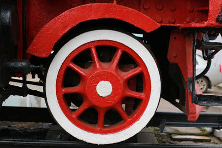 Details of the metal parts of vintage railway trainの写真素材