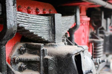 Details of the metal parts of vintage railway trainの写真素材