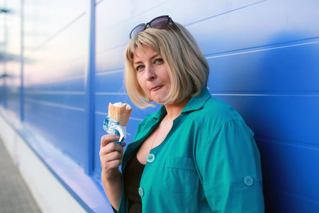 woman eating ice cream