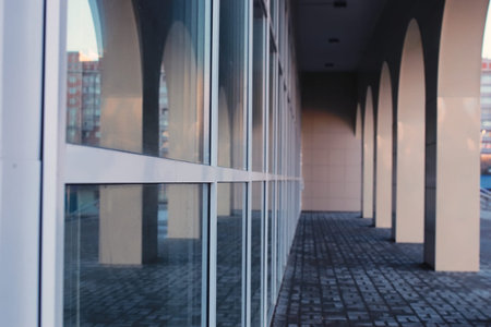 a variety of complex geometric patterns and glass industrial industry metal
