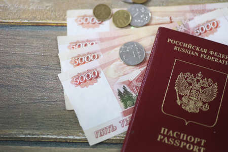 Documents and money on the floorの写真素材