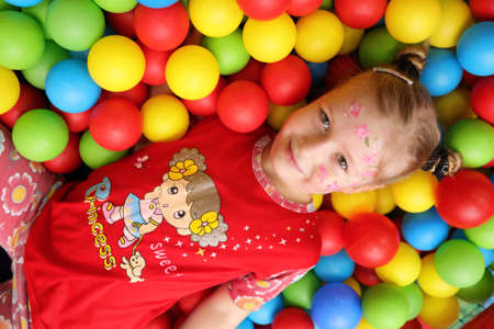RUSSIA - JANUARY 19, 2017: Children play a variety of games at the birthday party in fun roomのeditorial素材