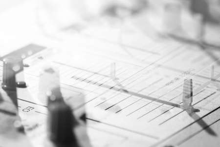 Details of elements and switches of musical DJ keypadの写真素材
