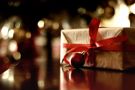 retro toned gift christmas ball の写真素材