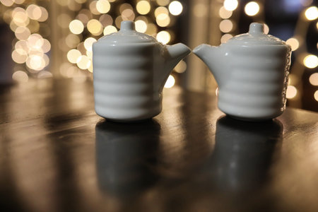 Food in the cafe on the tableの写真素材