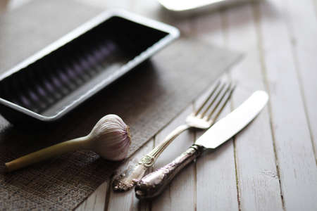 Kebab cooked on metal skewers with vegetablesの写真素材