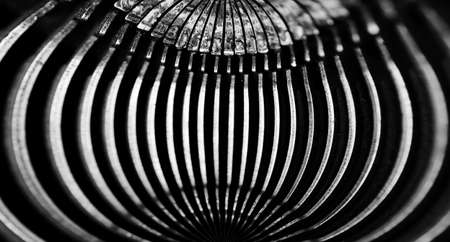 Abstract background with metal part and elements of retro typewriterの写真素材