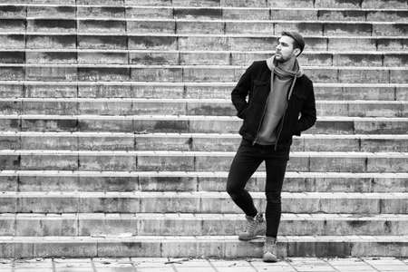 Young beard man outdoorの写真素材