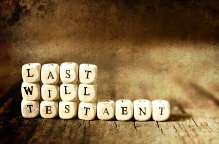 splotchy retro effect on photo concept last will and testamentの写真素材
