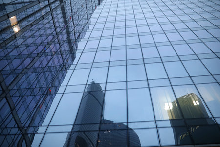 Business center with high skyscrapers