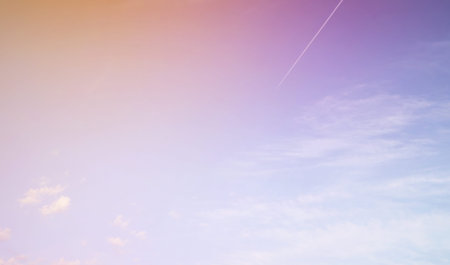 white clouds in a blue sky color sunset summer