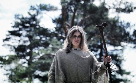 Fairy magician. A sorcerer with a glass sphere, a magical spellの写真素材