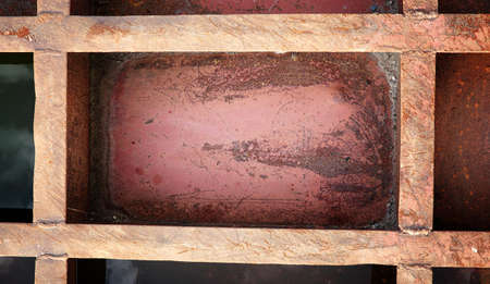 The texture is metallic. Industrial background from an old rustyの写真素材