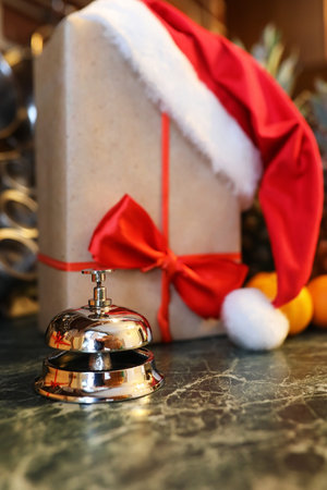 different objects on a kitchen table in christmas timeの写真素材