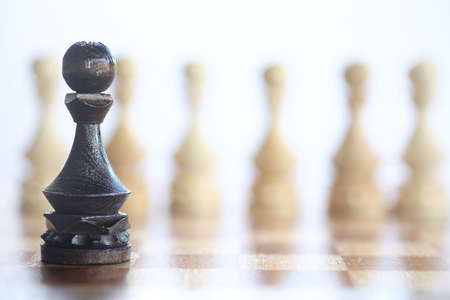 The concept of the chess game at the thoughts of the battlefieldの写真素材