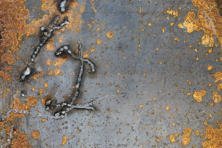 The texture is metallic. Industrial background from an old rustyの写真素材